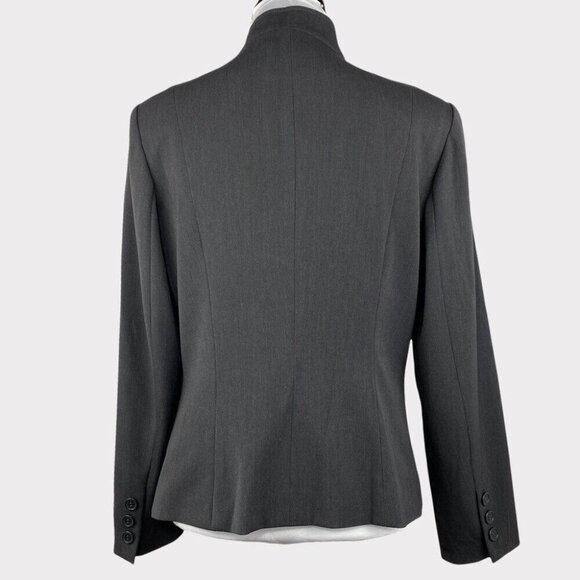 Insight New York Women's Gray Mandarin Collar Minimalist Career Blazer 10/C38 - Picture 5 of 8